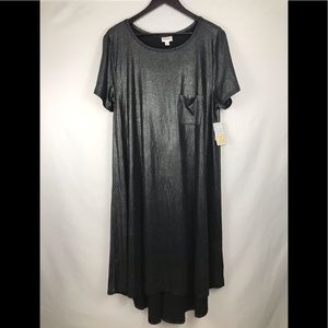 LuLaRoe Carly 3XL silver shimmer tunic dress plus